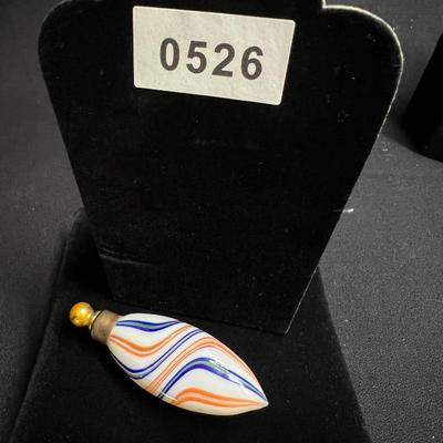 Small Exquisite Italian Murano Blown Glass Perfume Bottle