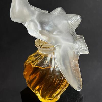 AMAZING 6" LALIQUE Nina Ricci Double Dove SEALED perfume 3 1/3 oz