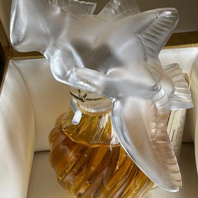 AMAZING 6" LALIQUE Nina Ricci Double Dove SEALED perfume 3 1/3 oz