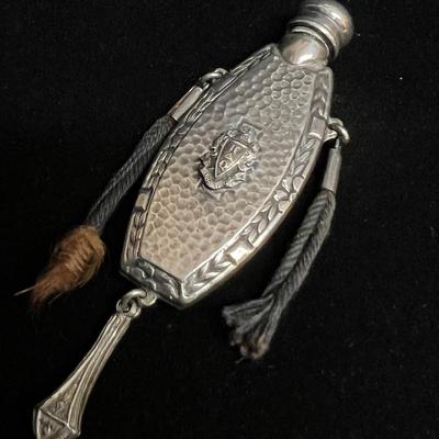 Sweet Antique Arts and Crafts Hammered Sorority Chatelaine Sterling