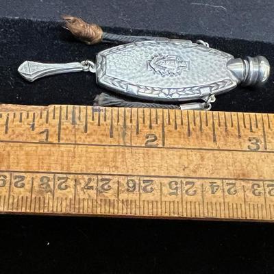 Sweet Antique Arts and Crafts Hammered Sorority Chatelaine Sterling