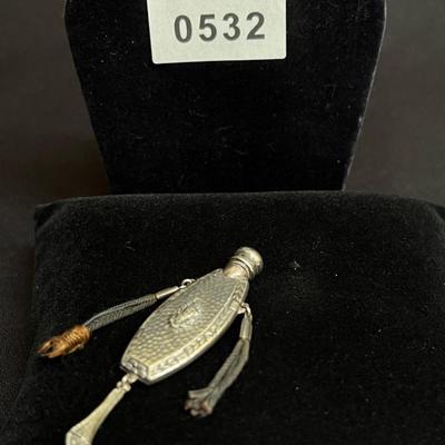 Sweet Antique Arts and Crafts Hammered Sorority Chatelaine Sterling