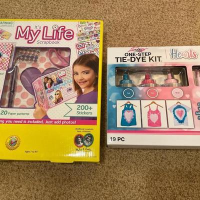 Girls scrapbook kit and Tie-Dye Kit