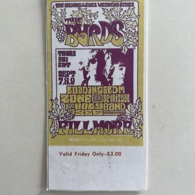 The Byrds unsigned concert ticket