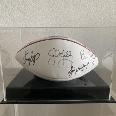Quarterback Club John Elway, Phil Simms and friends 1992 signed football