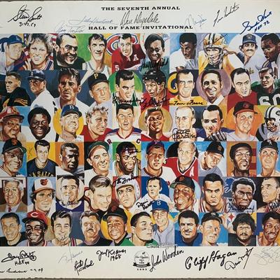 1993 Don Drysdale Hall Of Fame Invitational signed poster