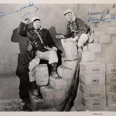 Laurel and Hardy signed movie still photo 