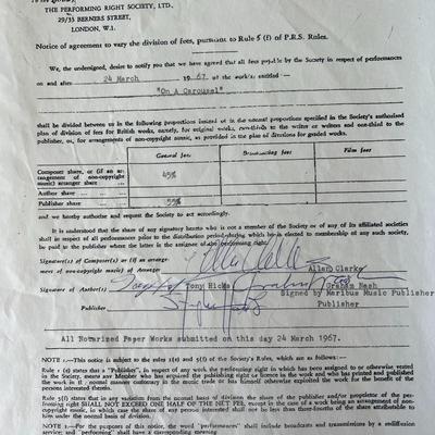 The Hollies signed contract 