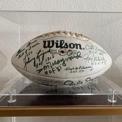 Hall of Fame jim Brown, Tony Dorsett and friends signed football