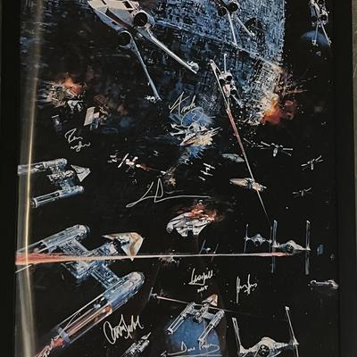 Star Wars cast signed movie poster