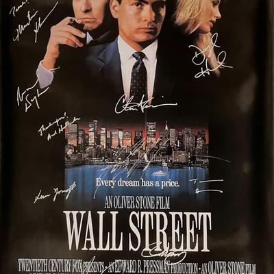 Wall Street cast signed movie poster GFA authenticated