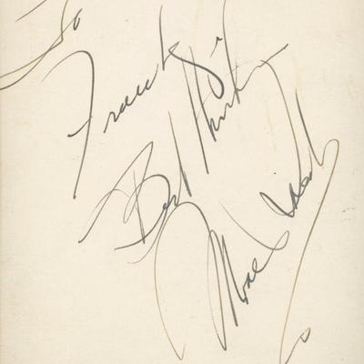 Mae West signed note
