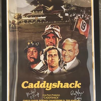 Caddyshack cast signed movie poster. JSA authenticated
