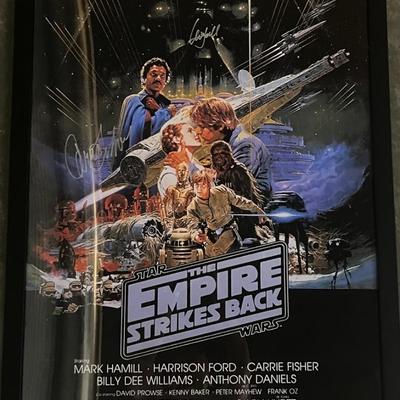 Star Wars Empire Strikes back cast signed movie poster