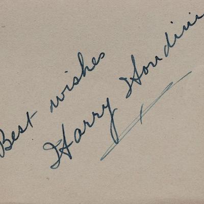 Harry Houdini signature slip