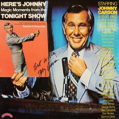 Johnny Carson signed Magic Moments From The Tonight Show album