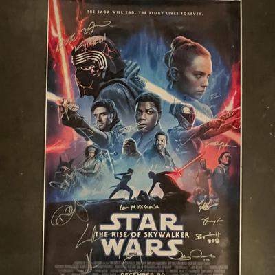 Star Wars Rise Of The Skywalker cast signed movie poster. GFA authenticated