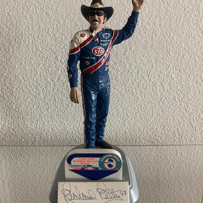 Richard Petty autographed figurine.  The Salvino Collection