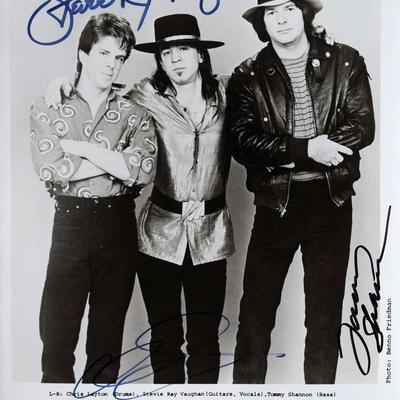 Stevie Ray Vaughan and Double Trouble signed promo photo 