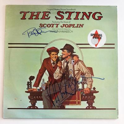The Sting cast signed soundtrack 