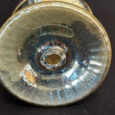 Tall Antique Mercury Blown Glass Hand Painted vase