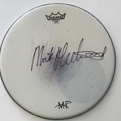 Fleetwood Mac founder Mick Fleetwood signed drum head