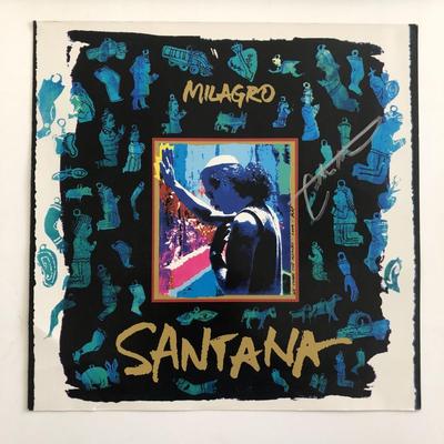 Santana Milagro album flat signed by Carlos Santana