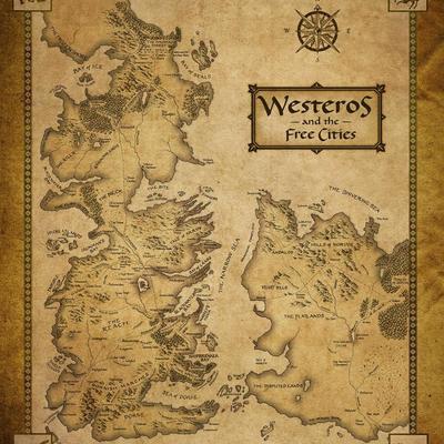 Game of Thrones Seven Kingdoms Map Prop Print