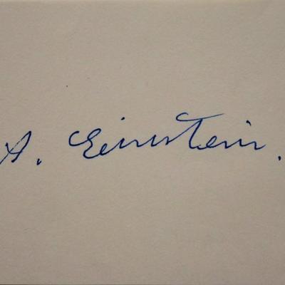 Albert Einstein signed slip
