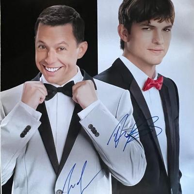 Two and a Half Men signed TV poster