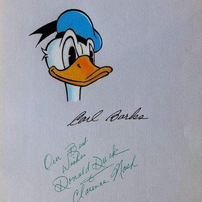Sketch of Donald Duck Signed by Carl Barks