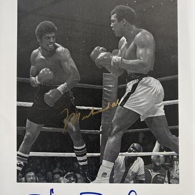 Muhammad Ali and  Leon Spinks signed photo