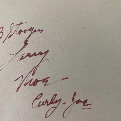 The Three Stooges original signature sheet