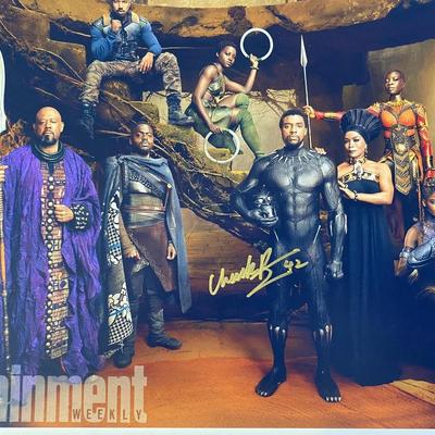 Black Panther Chadwick Boseman signed photo