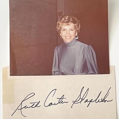 Ruth Carter Stapleton signed photo. 3x4 inches