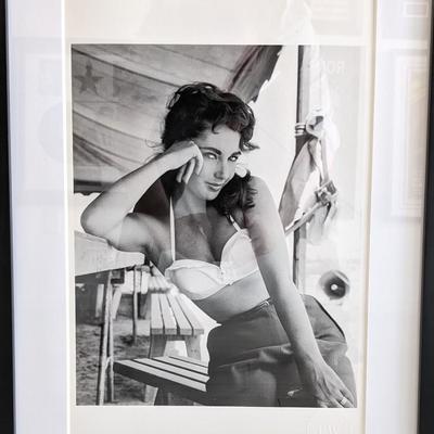 Elizabeth Taylor Custom Matted and Framed Photo