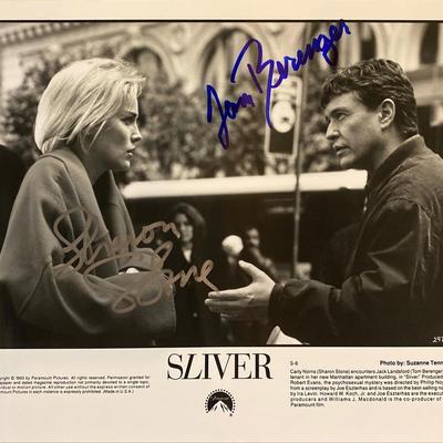 Sliver Tom Berenger & Sharon Stone signed   photo