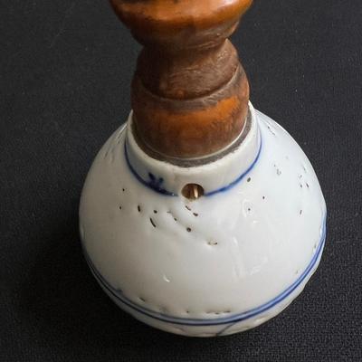 Antique Blue Onion Glazed Porcelain Sock Darner or Pestle