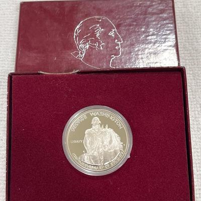 Proof George Washington silver commemorative half dollar in recognition of the 250 anniversary of the birth of George Washington. 90% silver