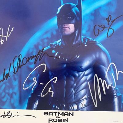 Batman & Robin cast signed movie photo