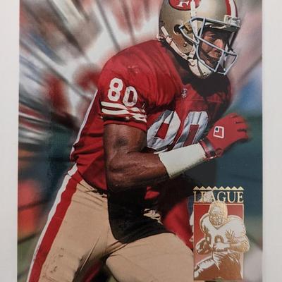 Jerry Rice Football Trading Card - Fleer League Leader #5 1994