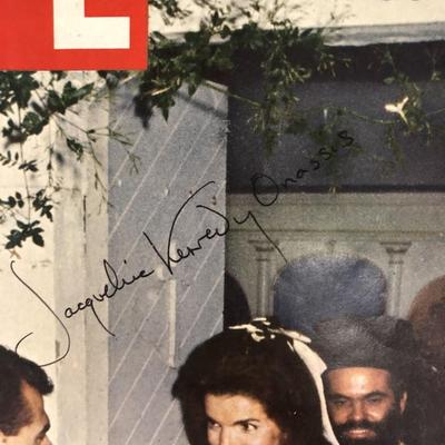 Jacqueline Kennedy Onassis signed Life Magazine