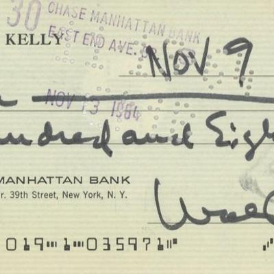 Walt Kelly signed check