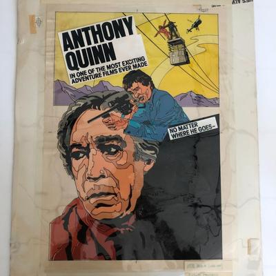 Target Of An Assassin - Anthony Quinn - Original Vintage Paste Up Movie Poster Art 