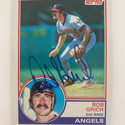 Bob Grich signed baseball card