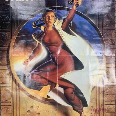 Carrie Fisher Star Wars Princess Leia signed insert poster