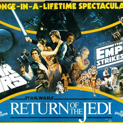 Return of the Jedi (Once-In-A-Lifetime-Spectacular) original 1992R vintage British Quad half sheet poster
