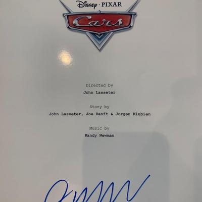 Owen Wilson Cars signed script cover