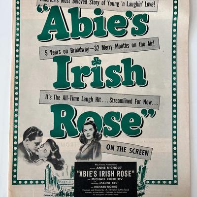 1946 Abie's Irish Rose vintage movie poster 