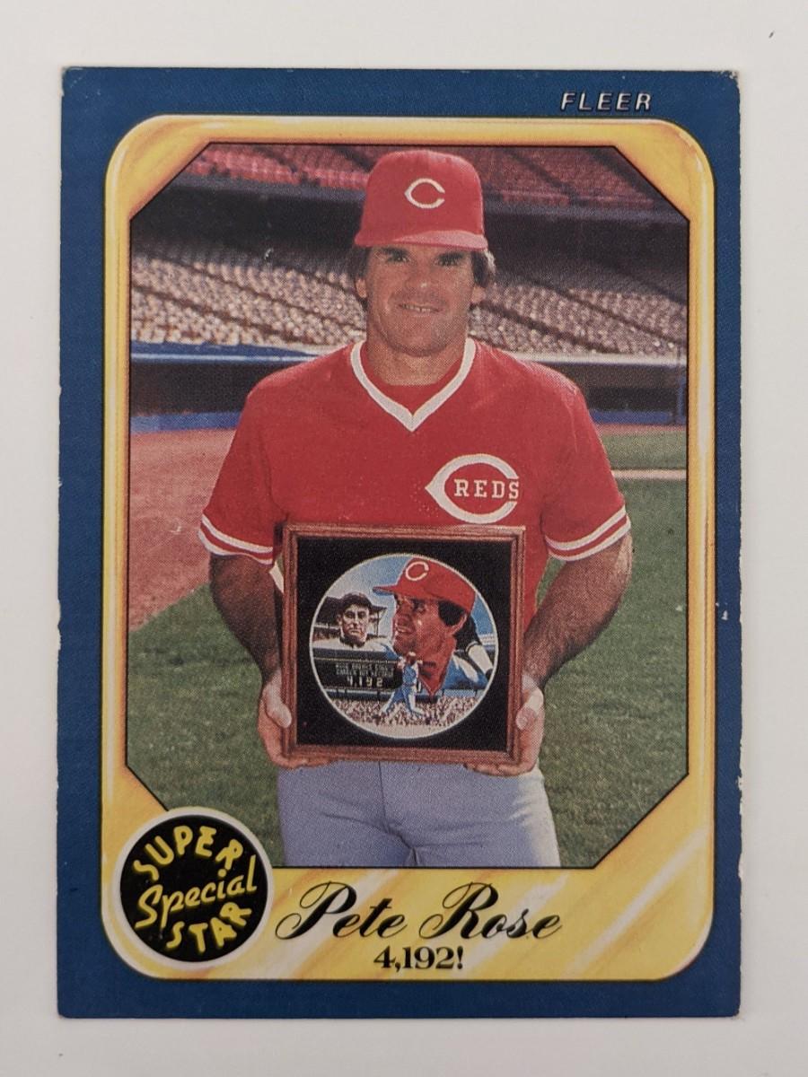 Pete Rose Baseball Trading Card Fleer Superstar 628 1986